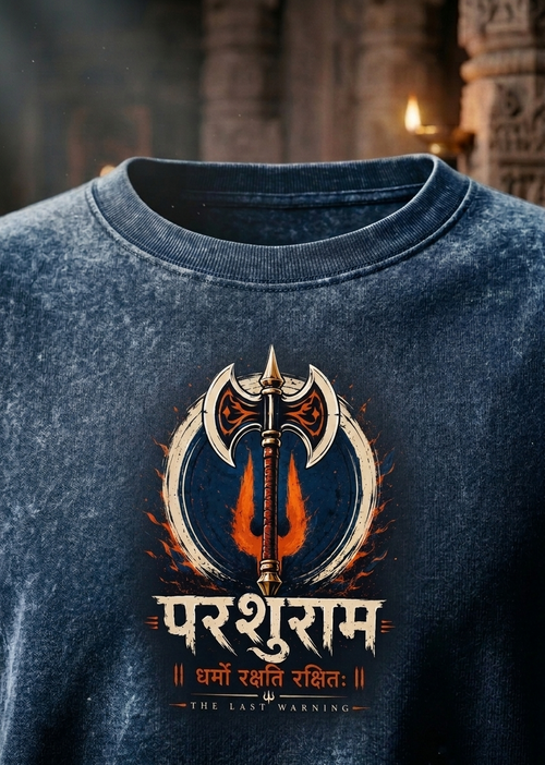 Parshuram, The Last Warning | Acid Wash Oversized Tee